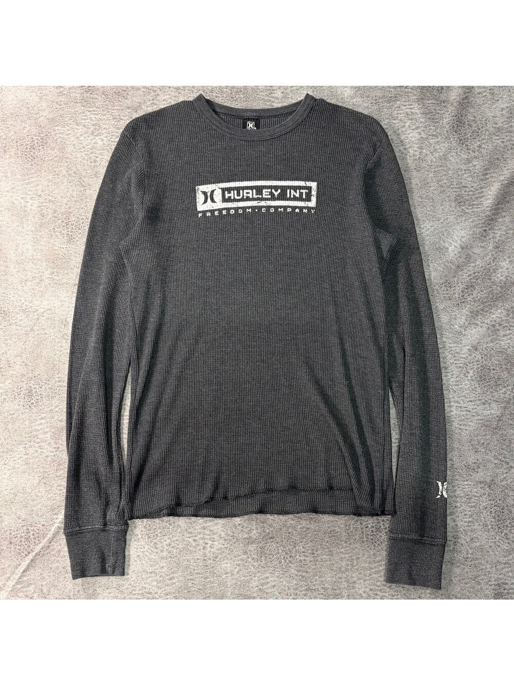 Hurley Waffle Knit Thermal Graphic Top